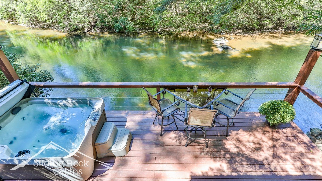 Deck seating over the river
